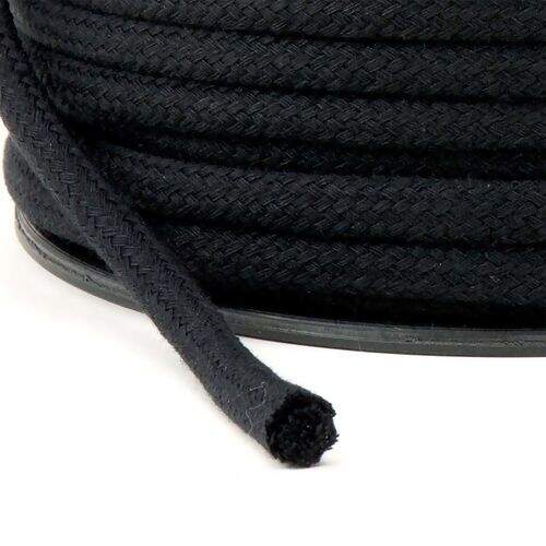 Cordão de Algodão 06 mm Ref. 3048 Preto - Rolo c/ 20 mt