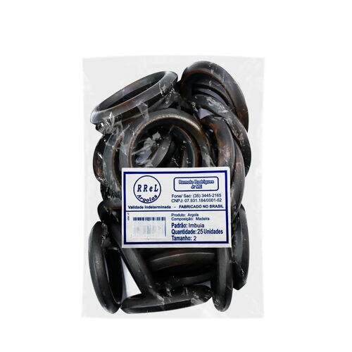 Argola de Madeira G 50mm Pacote 25 unidades Cor:Imbuia