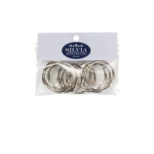 Argola de Metal Articulada 30 mm Niquelada - Pct c/ 10 unidades