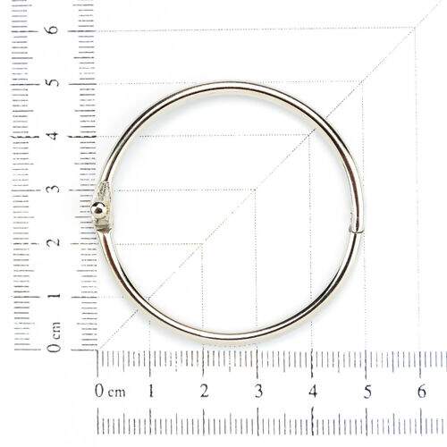 Argola de Metal Articulada 50 mm Niquelada - Pct c/ 10 unidades