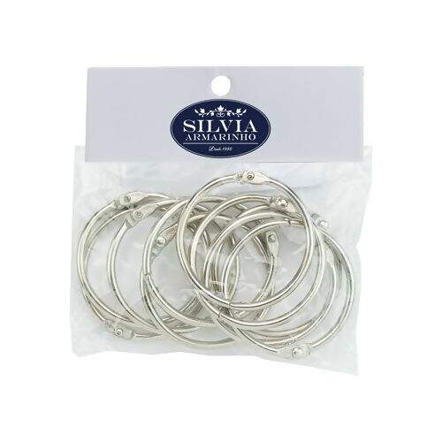 Argola de Metal Articulada 50 mm Niquelada - Pct c/ 10 unidades