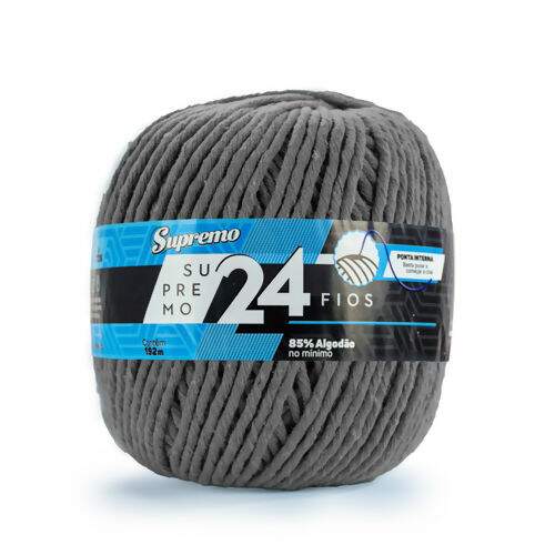 Barbante 24 Fios Supremo para Macramê e Crochê 192m 680g Cor:0240 - Cinza