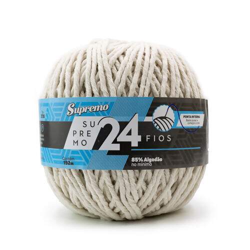 Barbante 24 Fios Supremo para Macramê e Crochê 192m 680g Cor:0120 - Cru