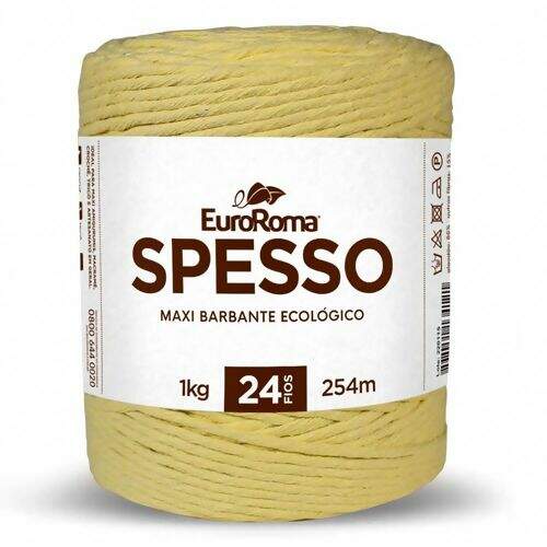 Barbante 24 Fios EuroRoma Spesso - 1 kg Cor:0400 - Amarelo Bebê