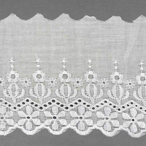 Bordado Inglês 12 cm Largura Ref. CTL120 Branco - Peça c/ 13,70 m