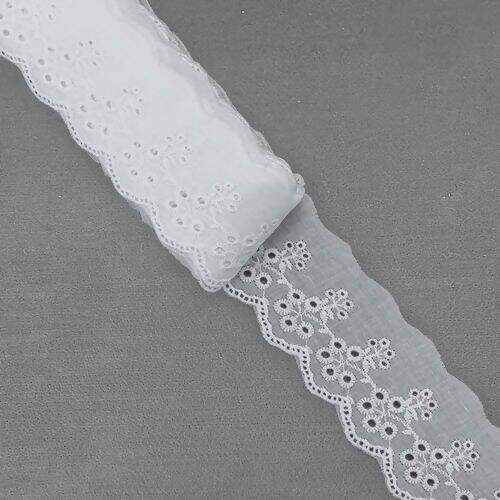 Bordado Inglês de Algodão 50 mm ArtePunto BA009 - Peça c/ 13,70 mt