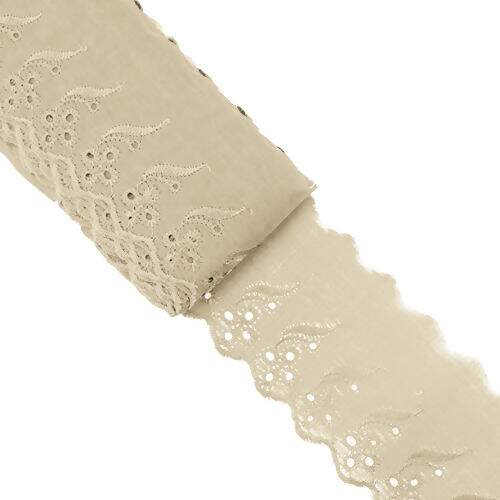 Bordado Inglês 75mm BP077 ArtePunto Peça 13,70m Cor:Creme