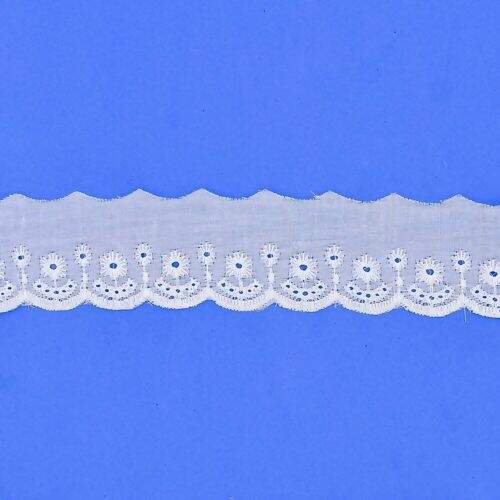 Bordado Inglês 50 mm BP089 Branco Kit 10 Peças de 13,70 mt