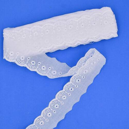 Bordado Inglês 50 mm BP089 Branco Kit 10 Peças de 13,70 mt