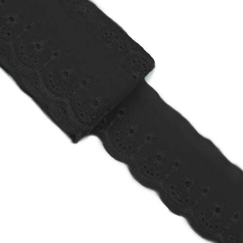 Bordado Inglês 50mm BP089 ArtePunto Peça 13,70m Cor:016 - Preto