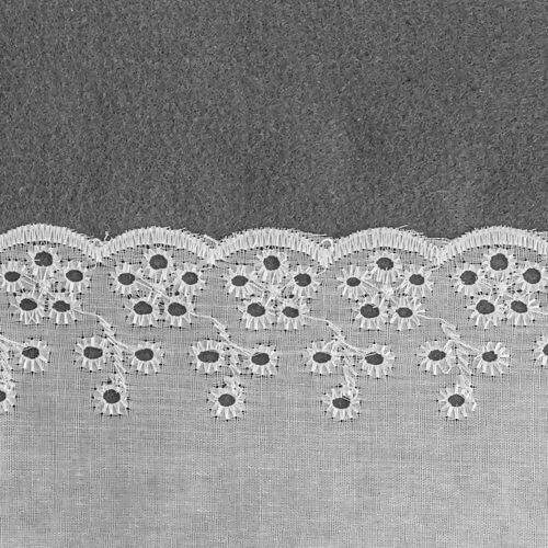 Bordado Inglês 8,0 cm Largura Ref. CTL112 Branco - Peça c/ 13,70 mt