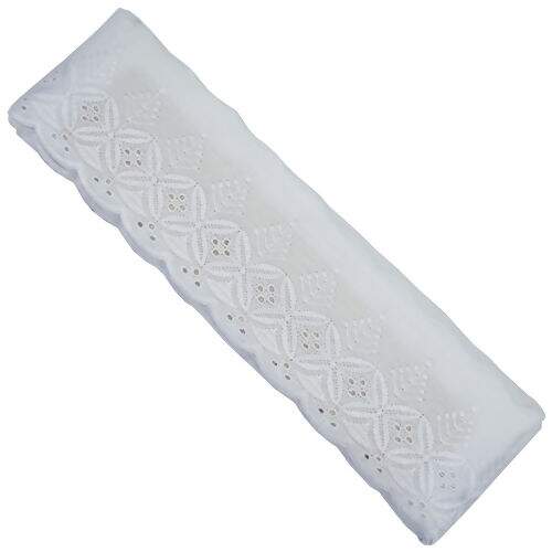 Bordado Inglês 7,0 cm Ref. BP027 Branco - Peça c/ 13,70 mt