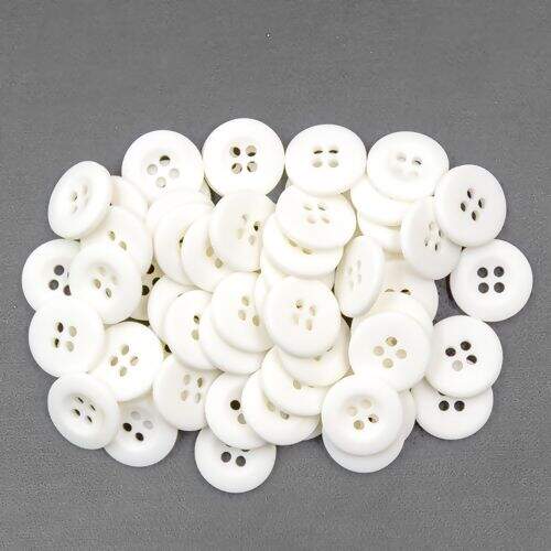 Botão de Camisa com 4 Furos Leitoso Fosco Branco - Pct c/ 144 unidades Cor do Botão:N°24