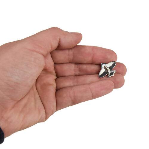 Botão Infantil Prata Avião - Pct c/ 12 unidades