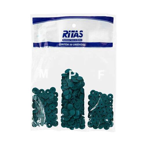 Botão de Pressão Plástico Ritas 12mm - Pct c/ 50 unidades Cor:C60 - Cobalto