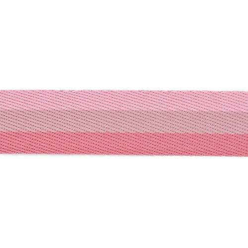 Cadarço Alça Poliéster 30mm Listrado para Bolsas e Mochilas - 1 Metro Cor:Tons de Rosa