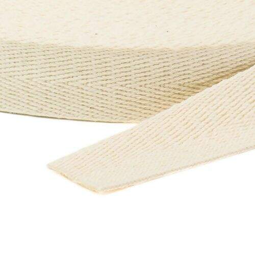 Cadarço Sarjado de Algodão 20 mm Ref. 3020 Cru - Rolo c/ 25 mt