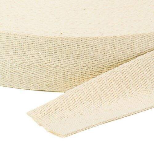 Cadarço Sarjado de Algodão 30 mm Ref.3030 Cru - Rolo c/ 25 mt