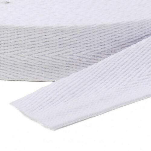 Cadarço Sarjado de Algodão 20 mm Ref. 3120 Alvejado - Rolo c/ 25 mt