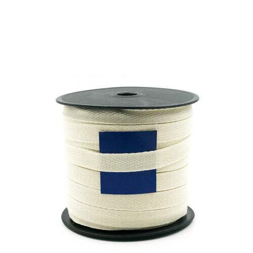 Cadarço Sarjado de Algodão 12 mm  Ref. 3012 Cru - Rolo c/ 50 mt