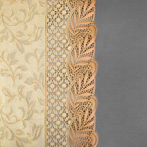 Caminho de Mesa Plástico Rendado 0,50m Largura - 1 Metro Cor: Trigo Bege