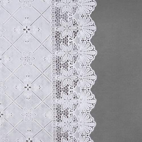 Caminho de Mesa Plástico Rendado 0,50m Largura - 1 Metro Cor: Pureza Branco
