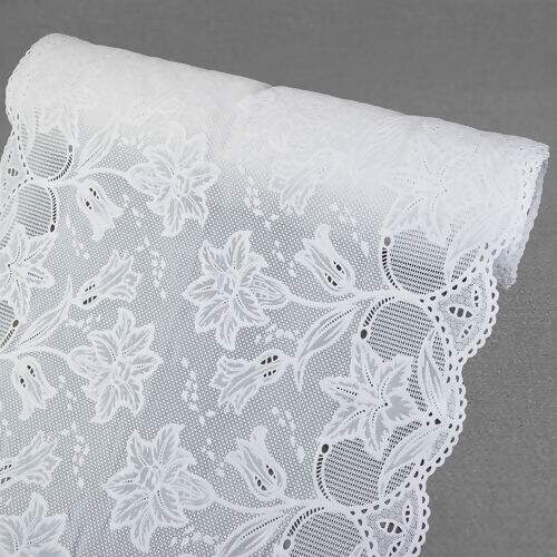 Caminho de Mesa Plástico Rendado 0,50m Largura - 1 Metro Cor: Serena Branco