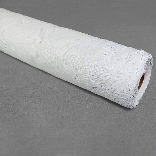Caminho de Mesa Plástico Rendado 0,50m Largura - 1 Metro Cor: Serena Branco