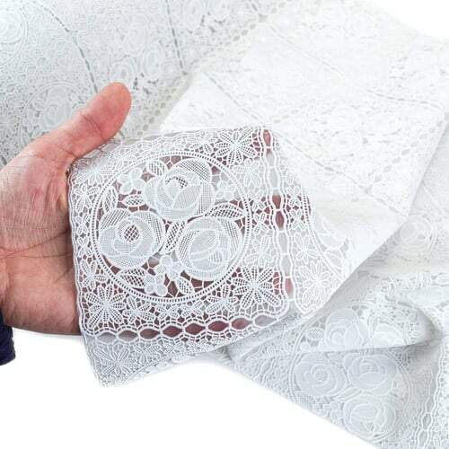 Caminho de Mesa Plástico Rendado 0,50m Largura - 1 Metro Cor: Papoila Branco