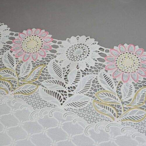 Caminho de Mesa Plástico Rendado 0,50m Largura - 1 Metro Cor: Girassol Color