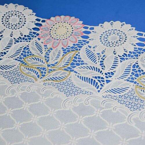 Caminho de Mesa Plástico Rendado 0,50m Largura - 1 Metro Cor: Girassol Color