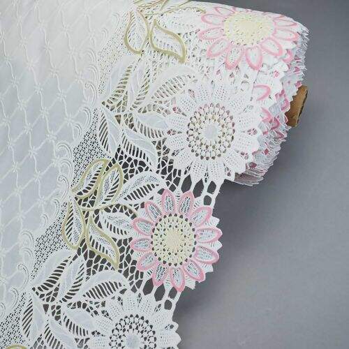 Caminho de Mesa Plástico Rendado 0,50m Largura - 1 Metro Cor: Girassol Color