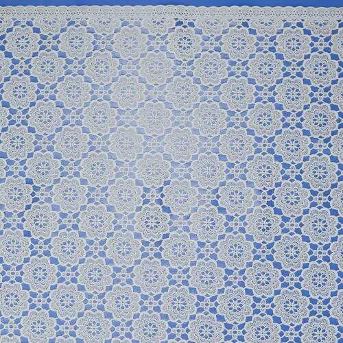 Caminho de Mesa Plástico Rendado 0,50m Largura - 1 Metro Cor: Peonia Branco