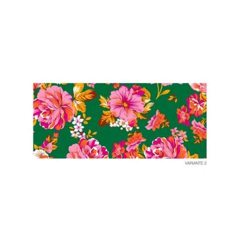 Tecido Chita 100% Algodão 0,50mx1,40m - Ref. 3210V2 Verde/Rosa/Laranja