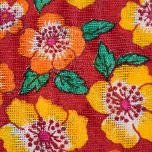 Tecido Chita de Algodão (Meio Metro) Ref. 2851V1 - Vermelho/Amarelo/Laranja