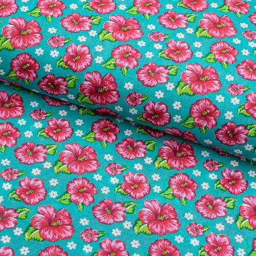 Tecido Chita de Algodão (Meio Metro) Ref. 2864V1- Verde/Pink/Branco