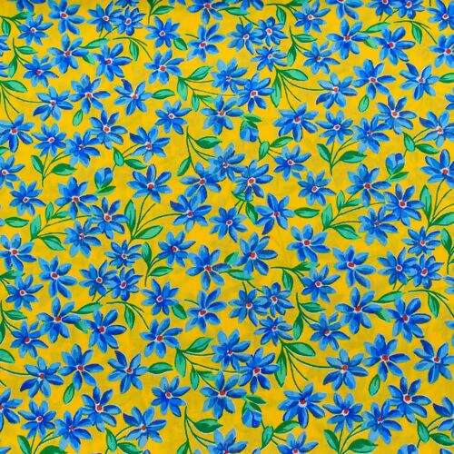 Tecido Chita de Algodão (Meio Metro) Ref. 2865V1 - Amarelo/Azul/Verde