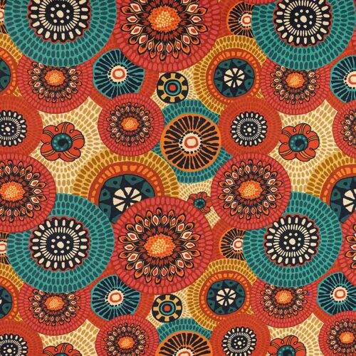 Tecido de Algodão Estampado (Meio Metro) - Coleção Mandalas Cor da Coleção Mandalas:Mandala 04