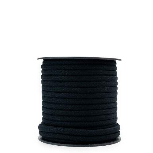 Cordão de Algodão 08 mm Ref. 3049 Preto - Rolo c/ 20 mt