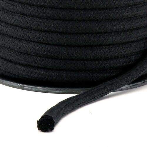 Cordão de Algodão 08 mm Ref. 3049 Preto - Rolo c/ 20 mt