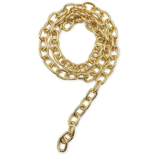 Corrente de Alumínio 4mm Ref. 1538 - 1 Metro Cor:Dourado