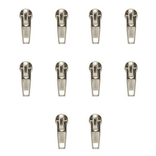 Cursor com Trava para Zíper de Nylon N° 05 - Pct c/ 10 unidades Cor do Cursor para Zíper:Prata