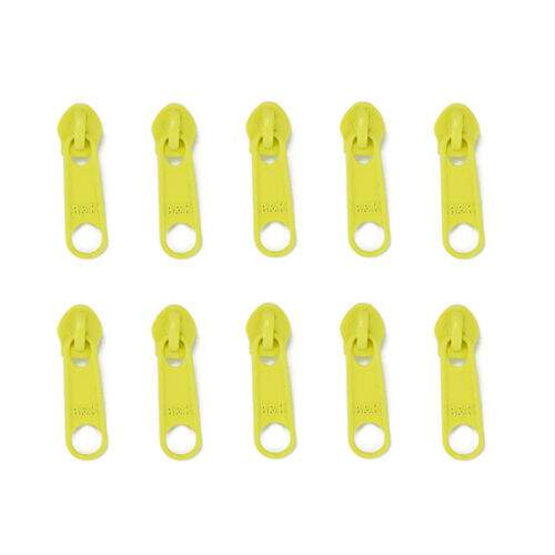 Cursor Neon sem Trava para Zíper de Nylon Nº 05 - Pct c/ 10 unidades Cor:Amarelo Neon