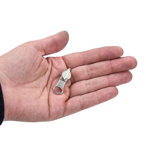 Cursor Reversível sem Trava Niquelado para Zíper de Nylon Nº 05 - Pct c/ 10 unidades