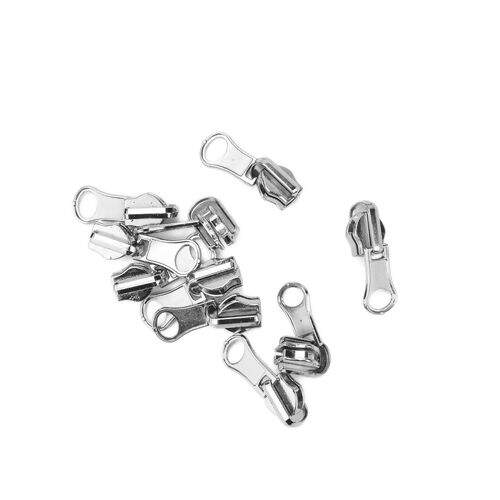 Cursor Reversível sem Trava Niquelado para Zíper de Nylon Nº 05 - Pct c/ 10 unidades