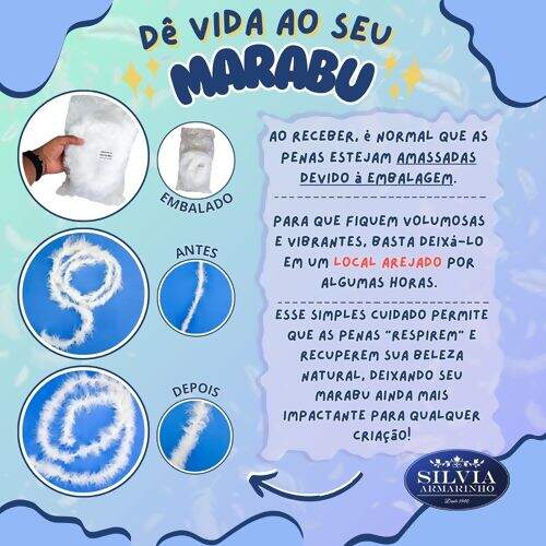 Marabu de Pena Natural 8g com 1,50m de Comprimento - Unidade