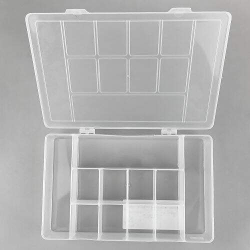 Estojo Plástico Organizador Transparente Ref. 147 com 11 Divisórias