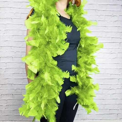 Estola de Penas para Festas Decoração Casamento Carnaval - 01 Unidade Cor:42 - Amarelo Limão
