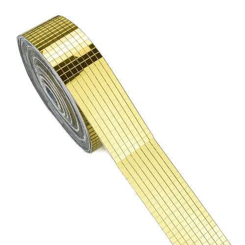 Faixa de Espelho em Vidro 5x5 mm Dourado - 1 metro