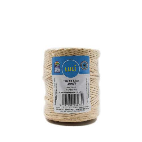 Fio de Sisal 300/1 Luli 2,5 mm cor Natural 75 mt/250 gr